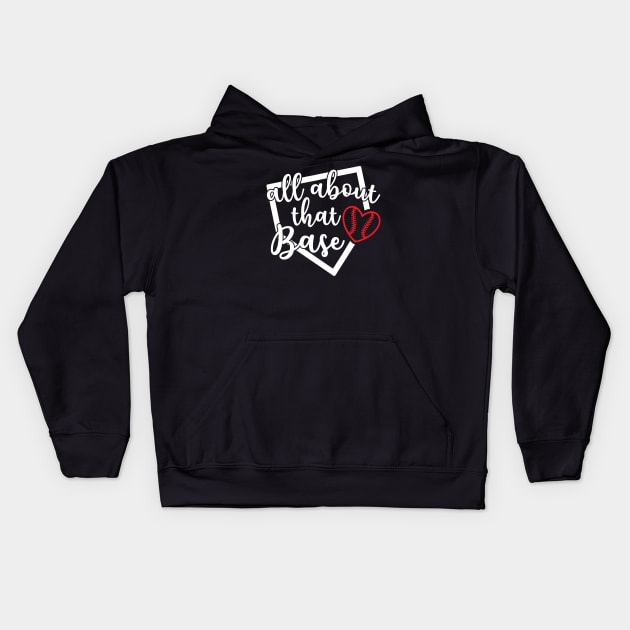 All About That Base Softball Baseball Kids Hoodie by GlimmerDesigns